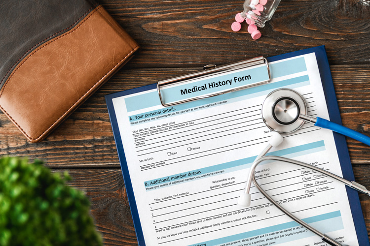 Medical records mockup
